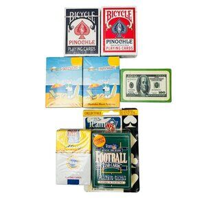 Playing Cards Set Mixed Themes Bicycle Skechers Money Merry NFL New 7-Pack